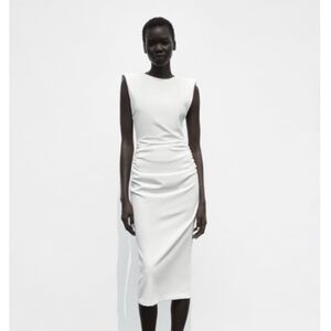 NWT ZARA white midi dress - size small. Never worn!